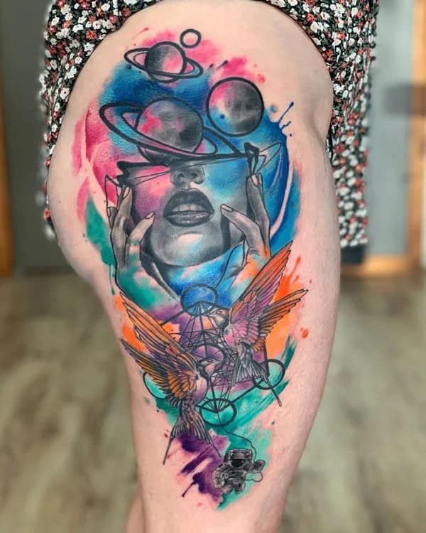 Watercolor Galaxy Tattoo