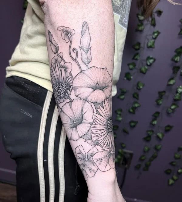 September Birth Flower Forearm Tattoo