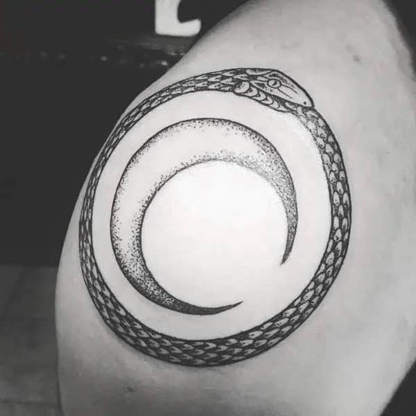 Moon Ouroboros Tattoo