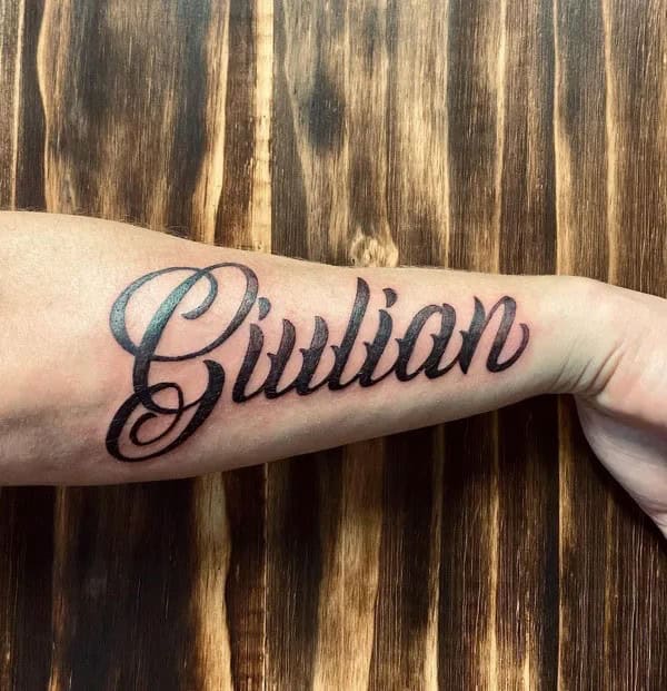 Forearm Name Tattoo