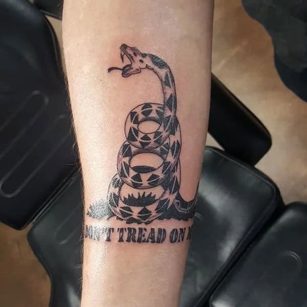 “Don’t Tread On Me” Back Tattoo