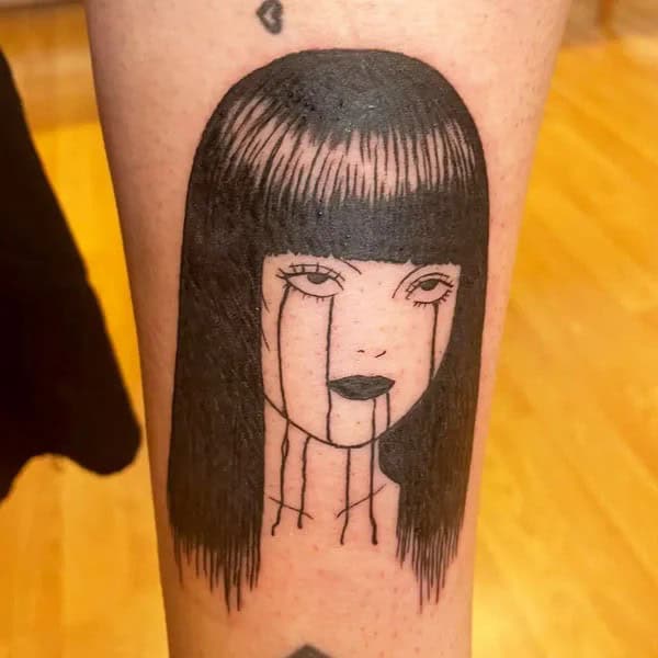 Geometric Junji Ito Tattoo