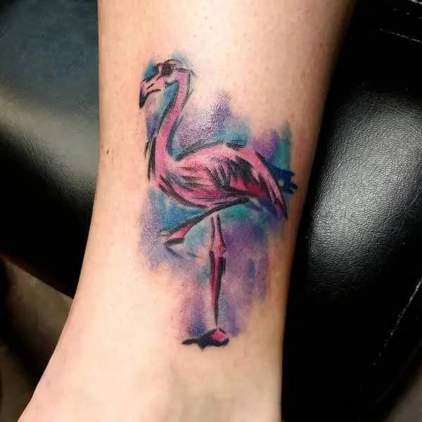 Flamingo Ankle Tattoo