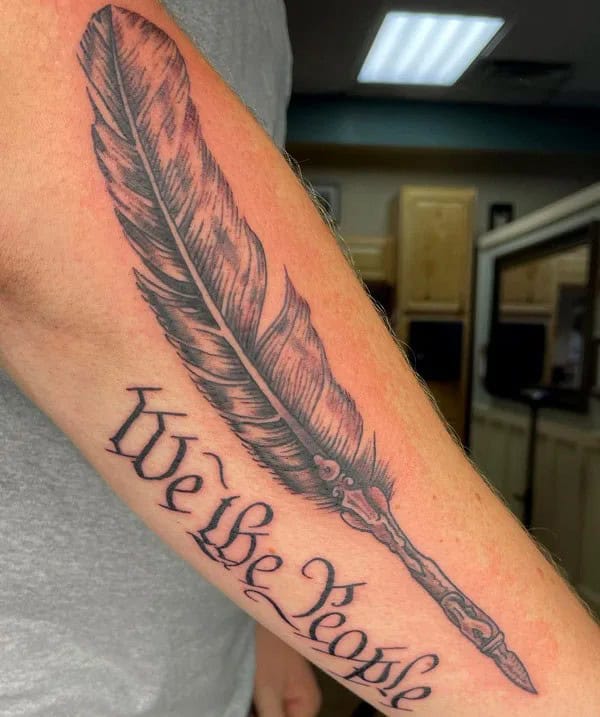 We The People Feather Tattoo