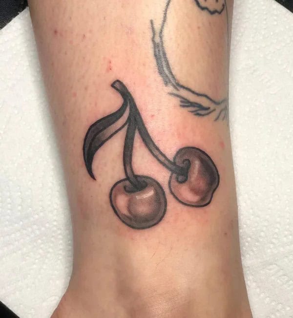 Black and White Cherry Tattoo