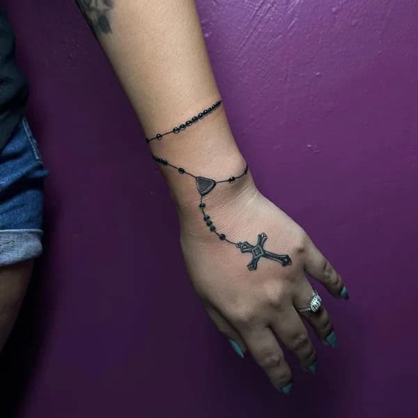 Rosary Bracelet Tattoo