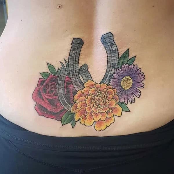 Marigold and Rose Tattoo