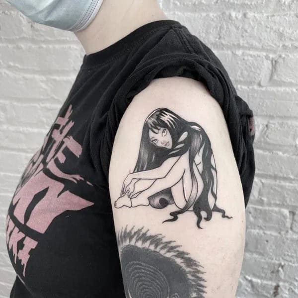 Geometric Junji Ito Tattoo