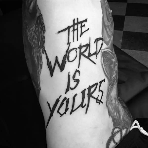 “The World Is Yours” Finger Tattoo