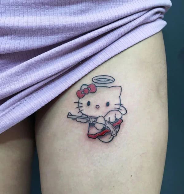 Ankle Hello Kitty Tattoo