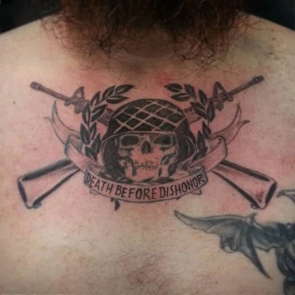 Death Before Dishonour Bicep Tattoo