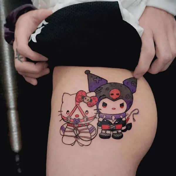 Ankle Hello Kitty Tattoo