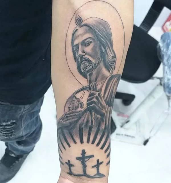 San Judas Flag Tattoo