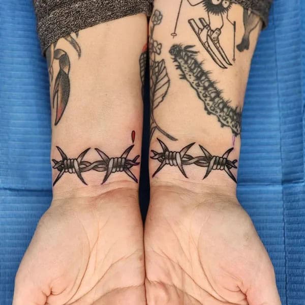 Barbed Wire Wrist Tattoo