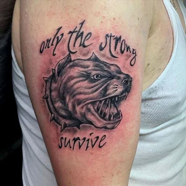 “Only The Strong Survive” Sleeve Tattoo/ Upper Arm