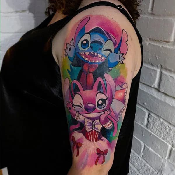 Stitch and Angel Tattoo