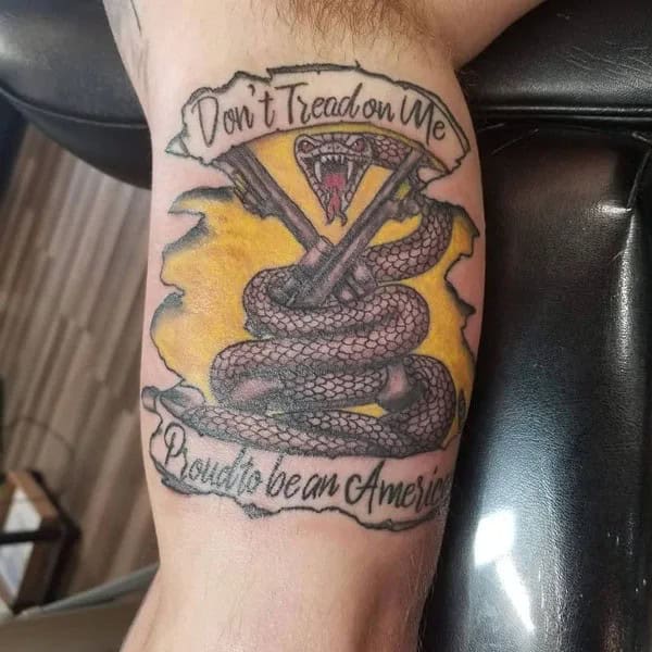 “Don’t Tread On Me” Back Tattoo