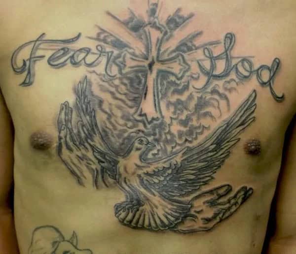 Fear God Tattoo on Chest