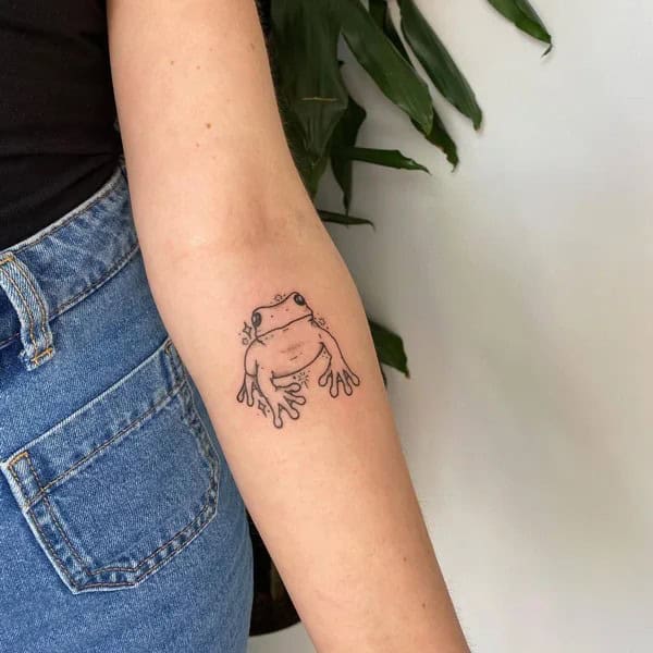 Frog Outline Tattoo