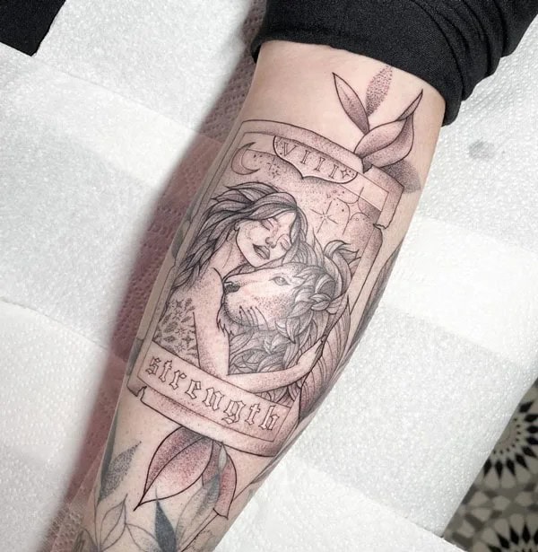 Strength Tarot Card Tattoo