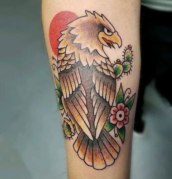 Mexican Eagle Chest Tattoo