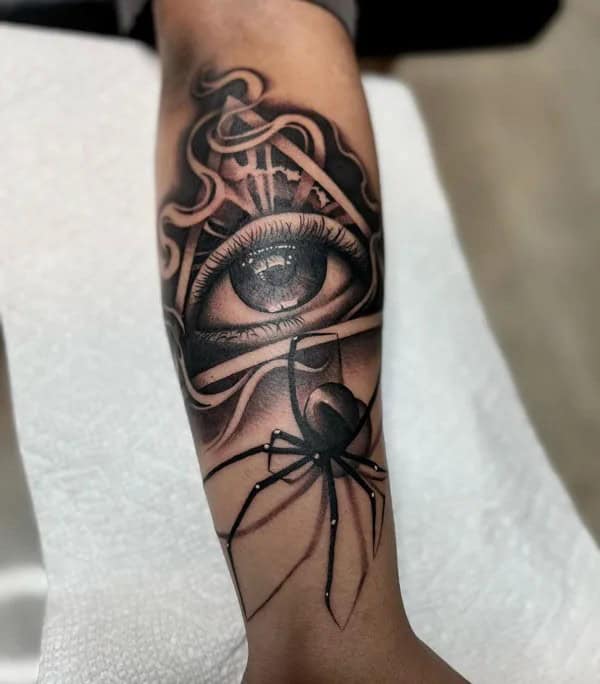 All Seeing Eye and Spider Tattoo