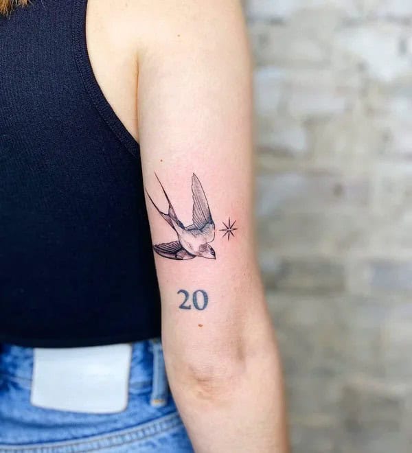 Simple Swallow Tattoo