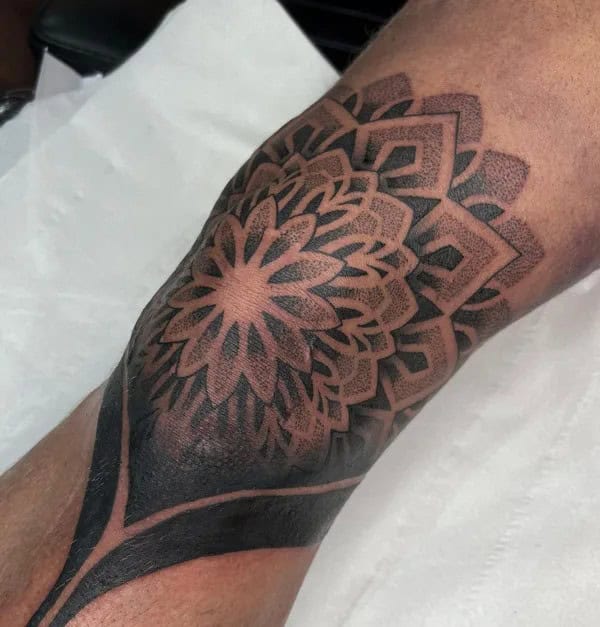 Mandala Knee Tattoo