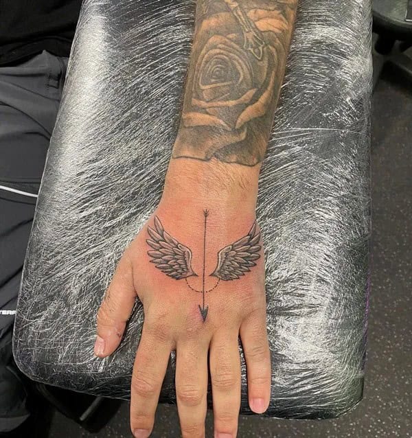 Angel Wings Tattoo On Hand