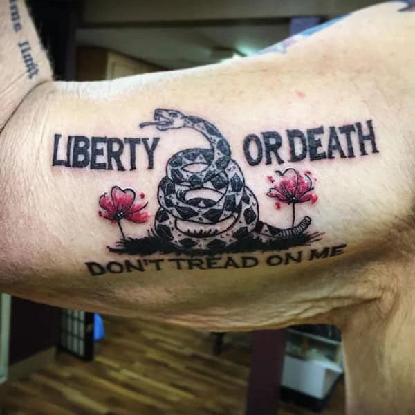 “Don’t Tread On Me” Back Tattoo