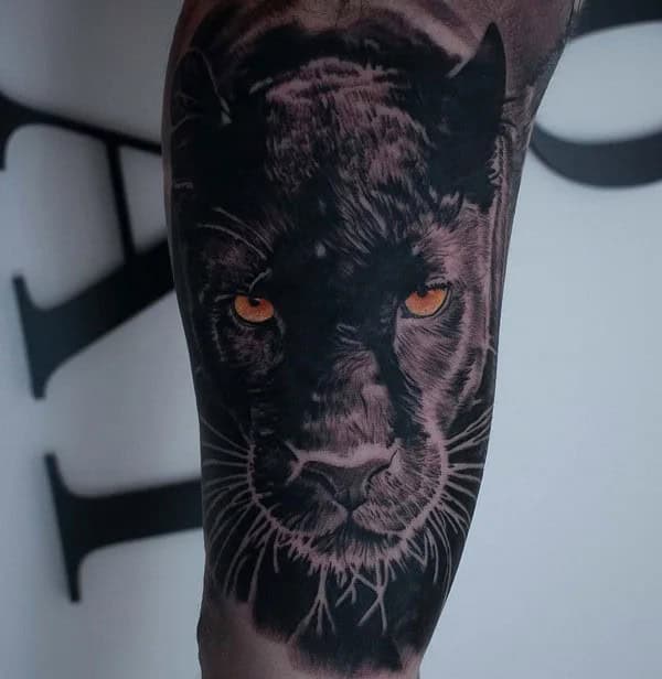 Black Panther Arm Tattoo