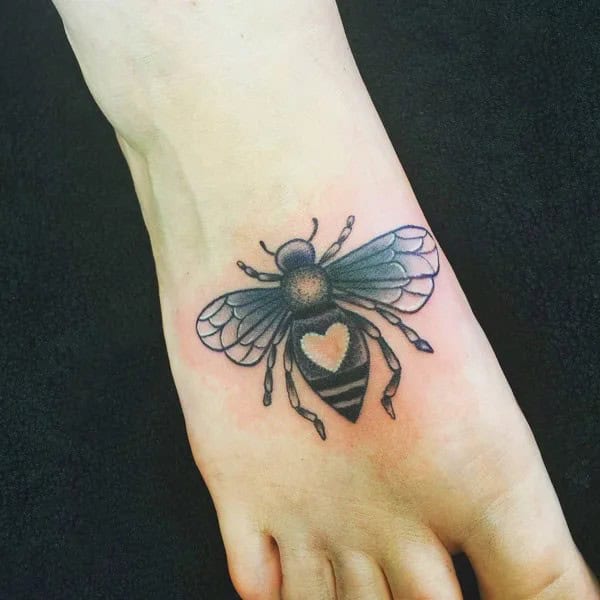 Bee Tattoo on Foot