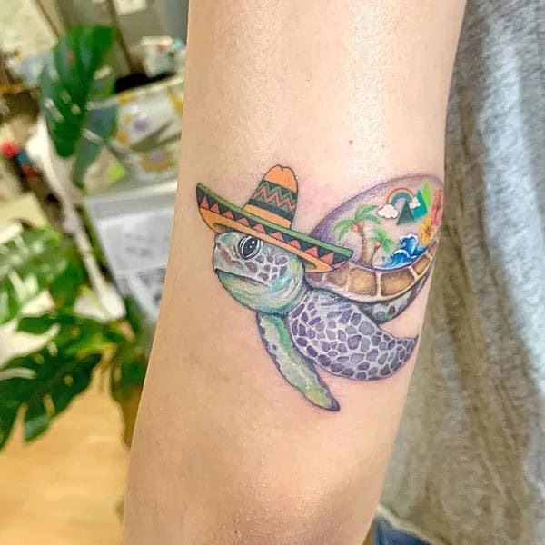 Mexican Sea Turtle Tattoo