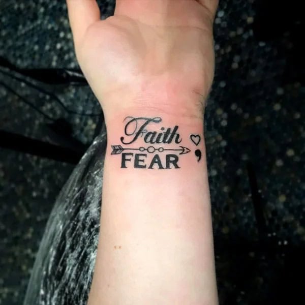 Faith Semicolon Tattoo