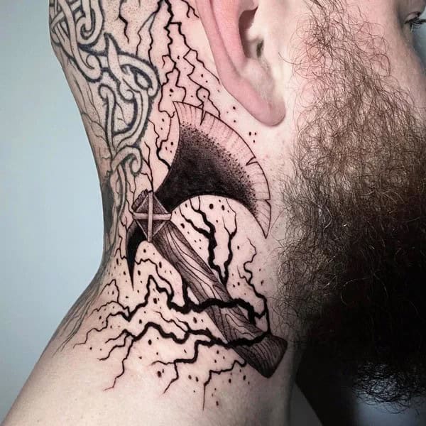 Viking Neck Tattoo