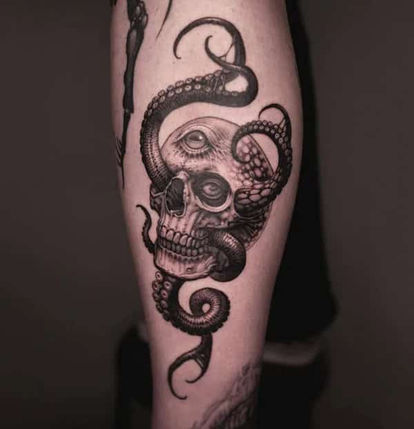 Kraken Skull Tattoo