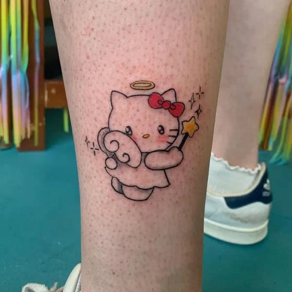 Ankle Hello Kitty Tattoo