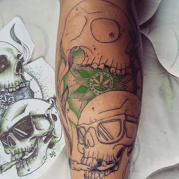 Weed Skull Tattoo