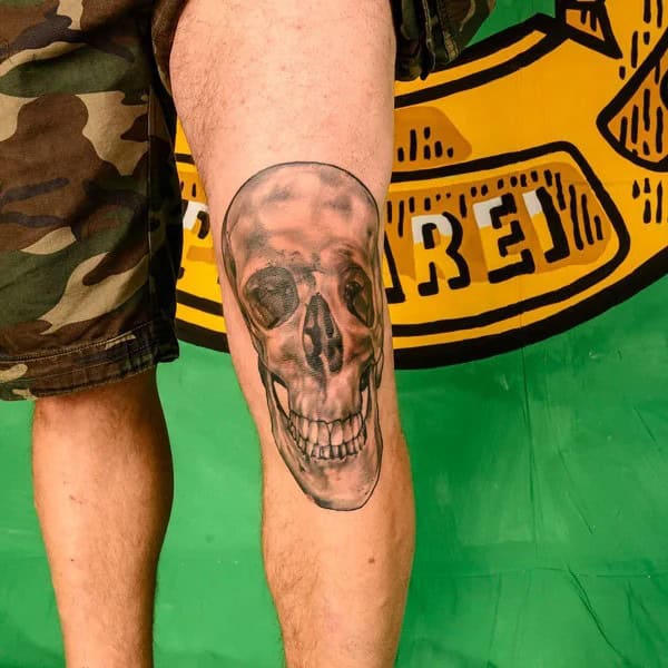 Skull Knee Tattoo