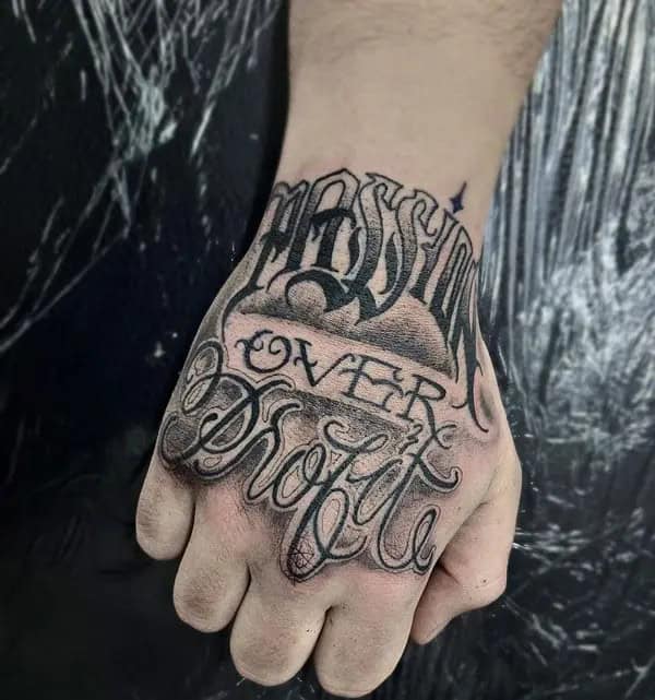 Quotes Tattoo On Hand