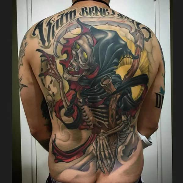 Grim Reaper Back Tattoo