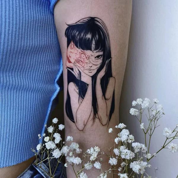 Geometric Junji Ito Tattoo