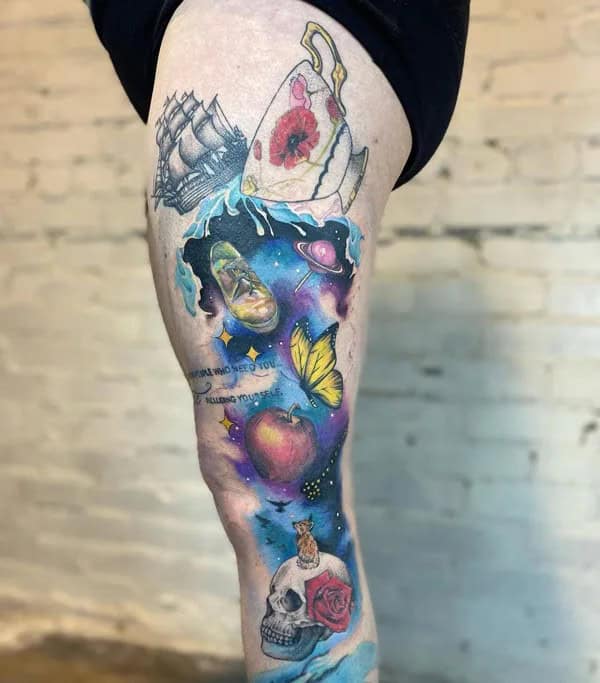 Colorful Patchwork Tattoo