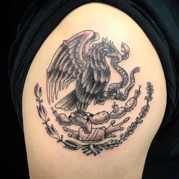 Mexican Eagle Chest Tattoo