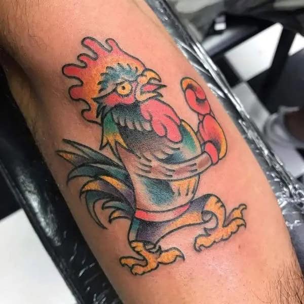 Boxing Rooster Tattoo