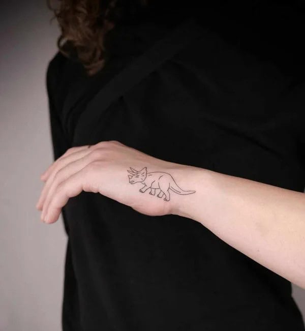 Outline Dinosaur Tattoo