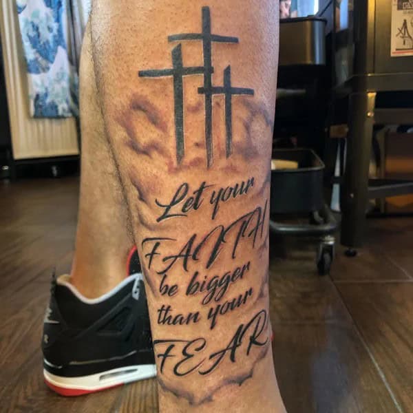 3 Cross Leg Tattoo