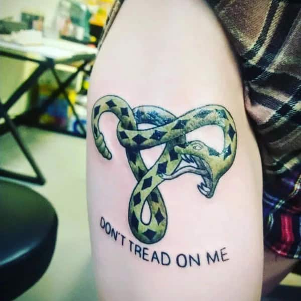 “Don’t Tread On Me” Back Tattoo