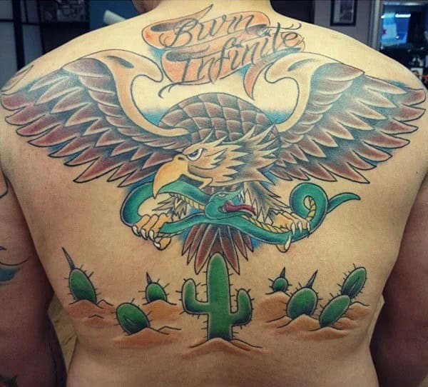 Mexican Eagle Chest Tattoo