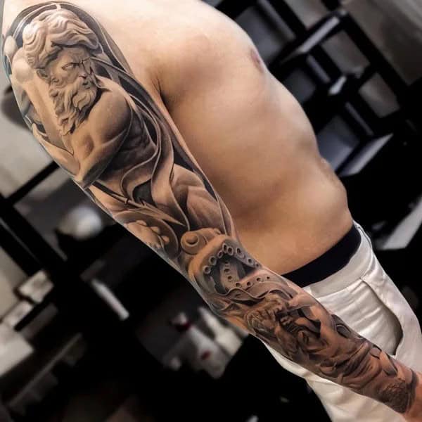 Poseidon Sleeve Tattoo